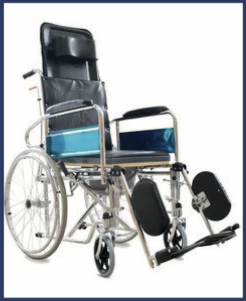 Reclining Wheel Chair with Commode — Scanda Enterprises, medical supplies Moosapet Hyderabad